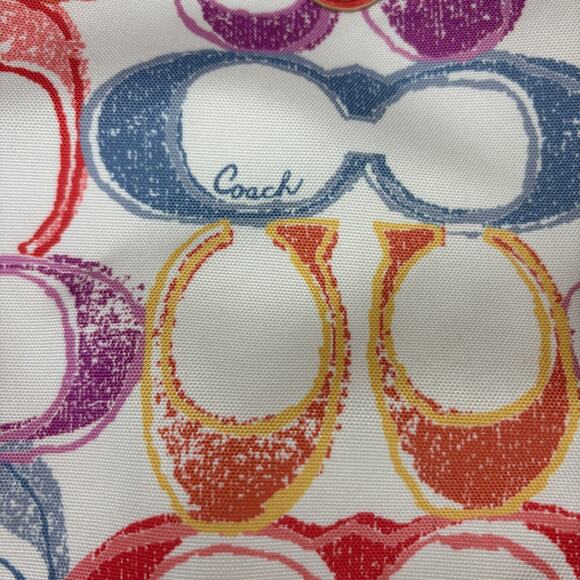 COACH Scribble Tote Bag with Hot Pink Leather Trim A1395-F21894 - Picture 12 of 13